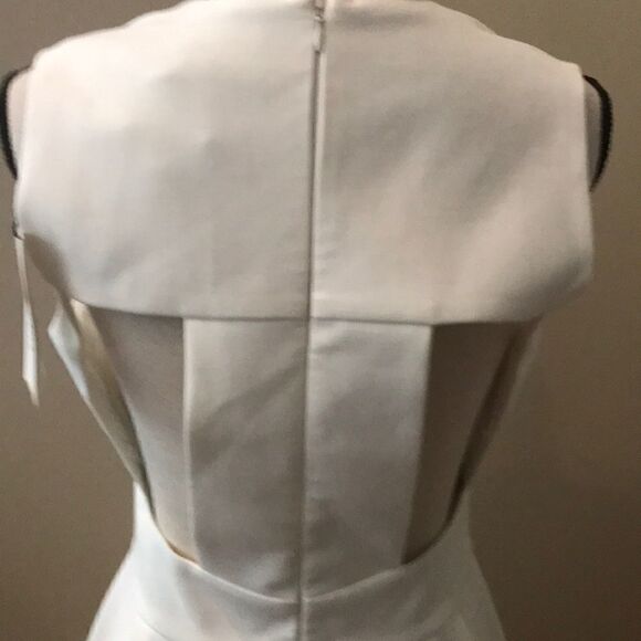 BA&SH “WILSON” CUTOUT FIT & FLARE  DRESS IN ECRU - Picture 9 of 10